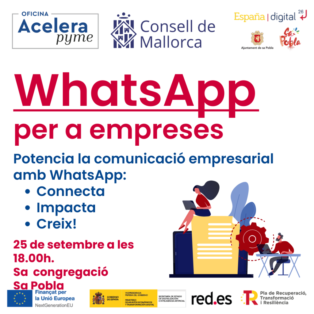 Cartell del taller de WhatsApp Business sa Pobla